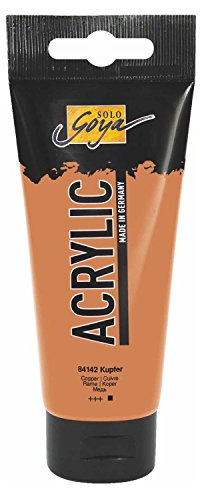 KREUL 84142 - Solo Goya Acrylic, 100 ml Tube in kupfer, cremige vielseitig einsetzbare Acrylfarbe in Studienqualität, auf Wasserbasis, schnell und matt trocknend, gut deckend, wasserfest