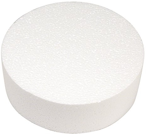 RAYHER 3000500 Styropor-Scheibe, Durchmesser: 20cm, Höhe: 7cm, ideal als Cake Pop Ständer/,Kuchen-Dummy