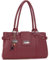 Catwalk Collection Handbags - Sac Porté Èpaule Femme Cuir - Sac à Main Moyen - Sac Porté Main Multipoches - MARTINA - Rouge