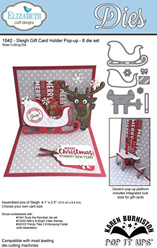 Elizabeth Craft Designs Elizabeth Craft Pop It Up Metal Dies by Karen Burniston-Sleigh Gift Card Holder, Grey