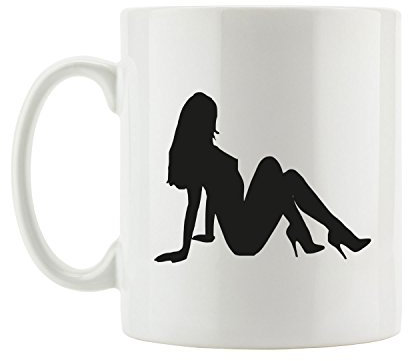 Pixxprint J.Roxx Pinup Girl Tasse, ca. 300ml Fassungsvermögen, Keramik Weiß, Spülmaschinenfest
