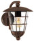 EGLO Außen-Wandlampe Pulfero, 1 flammige Außenleuchte, Wandleuchte aus verzinktem Stahl und Kunststoff, Farbe: Braun, Fassung: E27, IP44