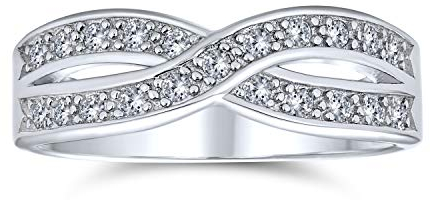 Personalisieren Sie Aaa Cz Le Kreis Twist Pave Cubic Zirconia Criss Cross Jahrestag Unendlichkeit Hochzeit Band Ring Für Frauen .925 Sterling Silber Anpassbar