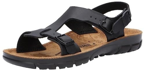 BIRKENSTOCK Sandale Saragossa, Briko-Flor, Black, 38 500863-38 (Pantolette Schuh Halbschuh Latsche Dreischnaller Berufsschuh Schuhe Birki Slipper Pantoffel Schluffen Schlappen Schlappe Sandalette)