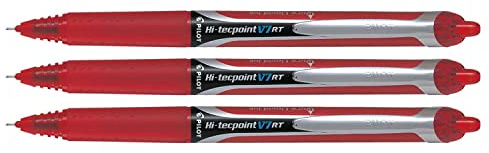 Pilot 3Stück Tintenroller mit einziehbarer Tinte hi-tecpoint V7RT Strichstärke 0,5mm rot