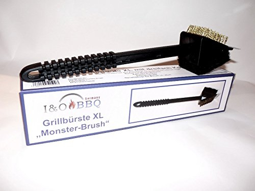I&O BBQ ® XL Grillbürste Grill Bürste, Schaber, Reinigungspad, Messingbürste