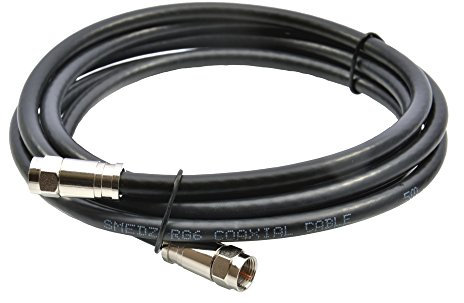 Smedz 2 m RG6 Satellite TV Coax Cable Extension Kit with Fitted Compression F Connectors for Sky HD, Freesat & Virgin - Black