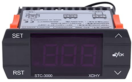 STC-3000 Regolatore di Temperatura Digitale, Keenso 110V-220V Termostato del Regolatore di Temperatura Modulo di Touch con Sensore (30A)