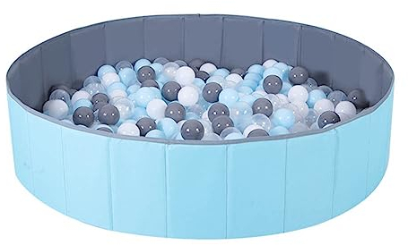 Moonvvin Kids Ballspielbecken Grube Faltbar Kinder Ocean Ball Pool Spielen Double Layer Oxford Cloth Bällebad Indoor und Outdoor (Blau + Grau)