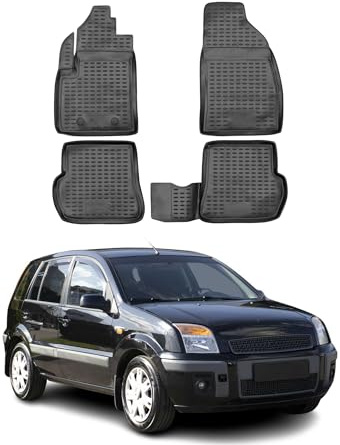 OMAC Fußmatten für Ford Fusion FL 2005-2012 4X Schwarz | Gummimatten, Automatten, Allwetter, fahrzeugspezifisches Produkt, Antirutsch, 3D-Passform, wasserdicht