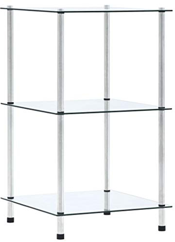 Tidyard Mehrzweckregal Bücherregal Glasregal Regal Standregal Mit 3 Ebenen,Dekoregal Wandregal Glasvitrine Badezimmer Körperpflege Storage Rack,Glasstärke:5 mm,Aluminiumrahmen,Größenauswahl