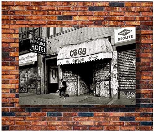 XIANGLL Leinwanddruck,Wandbild,Elegante, individuelle, einzigartige Geschenke Punkrock Musik Club & Veranstaltungsort NY CBGB Kunst Poster und Drucke Leinwand Malerei Wohnkultur-60X90cm