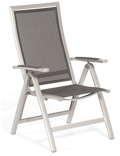 Sonnenpartner Klappsessel Star Aluminium mit Textilen Silber Klapp-Sessel Klappstuhl
