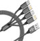 Multi Charger Cable, 4 in 1 Charger Cable [1.2M] Multiple USB Cable Nylon Braided with Lightning Cable Micro USB C Connector for iPhone 12/11/XS,Samsung S20 S10 S9 S8,Huawei,Nexus,Nokia -Grey