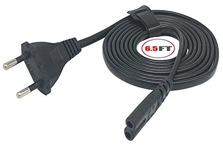 WICAREYO Cable de alimentación AC para PS4, Alargado de 2 Metros, Enchufe Europeo CA, Cable de Alimentación de Repuesto para PS5 PS4 PS3 PS2 Xbox One S/X