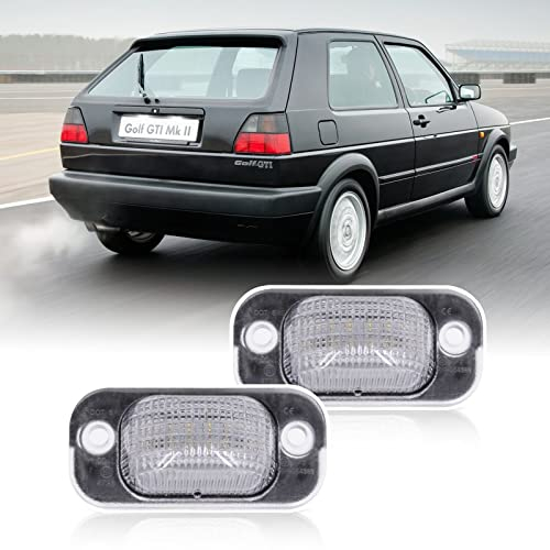 2 luces de matrícula LED Canbus SMD para V-olks Golf MK2 II 1983-1992 J/etta II MK2 1984-1991 Seat Toledo MK1 1991-1999 con etiqueta LED blanca OEM # 191943167