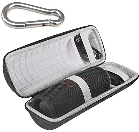 Palumma Étui de rangement rigide en EVA pour enceinte Bluetooth portable JBL Flip 6 avec mousqueton (Noir)