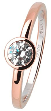 Xenox Damen 925 Sterling Silber Ring mit Zirkonia in roségoldfarben und silberfarben - XS7279R, Ringgröße (Durchmesser):54 (17.2 mm Ø)