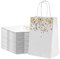 24 Stück PapiertüTen Mit Henkel Weiß Gold, KraftpapiertüTe,PapiertüTe Aus Kraftpapier Geschenkverpackung FüR Partybevorzugung,Goldenen Herzen,Wiederverwendbar(15 cmX 21cm X 8 Cm)