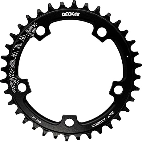 DECKAS Round Chainring 110BCD 36T 38T 40T 42T 44T 46T 48T 50T 52T Narrow Wide Chainring for 7 to 12 Speed Chains (Black 40T)