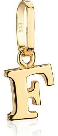 NKlaus Buchstabe F kleiner Kettenanhänger 333 Gelb Gold 8 Karat Glanz 5x5mm Alphabet 8869