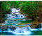 decomonkey Fototapete Wasserfall 450x315 cm Tapete Fototapeten Vlies Tapeten Vliestapete Wandtapete Moderne Wand Wandbild Schlafzimmer Wohnzimmer Wald Flu?? Dschungel Thailand Asien Natur Blau Grün