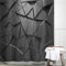Mode Moderne Salle De Bains Décoration Conception Rideaux De Douche Impression 3D Noir Géométrique Épais Polyester Tissu Imperméable Rideau De Bain avec 12 Crochets 90x200cm(35X79inch)