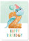 Friendly Fox Geburtstagskarte für Kinder 2. Geburtstag, 1x DIN A5 Dino Glückwunschkarte zum Kinder Geburtstag, Happy Birthday Karte mit Umschlag