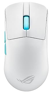 ASUS ROG Harpe Ace Aim Lab Edition Mouse Gaming Ultraleggero da 54 g, Connettività 2,4 GHz, RF, Bluetooth, cablato, sensore 36K DPI, 5 pulsanti programmabili, ROG SpeedNova, Esport, FPS, Bianco
