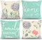 Weldomcor Kissenbezug 45x45 cm Kissenhülle Blumen Kissen 4er Set Dekorative kissenbezüge Moderne Dekorationskissenbezüge Bauernhaus Kissenbezüge für Couch Sofa Schlafzimmer Bett Auto (Hortensie)
