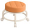 JISADER Niedriger Rollhocker mit Rollen, Rollenhocker Rund, PU-Leder Niedriger Hocker, Schuhhocker Drehbar, Kleiner Hocker mit Universal Drehrollen für Home Massage Garten Büro Garage, Orange