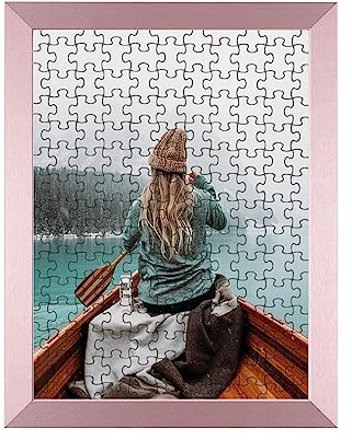 Rahmendesign24 Puzzlerahmen Milano für Puzzle ca. 500-1000 Teile 98x38cm 38x98cm Roségold mit Acrylglas