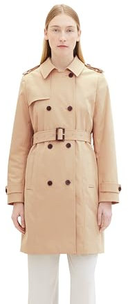 TOM TAILOR Damen Basic Trenchcoat mit Gürtel, 11485 - Sandy Beige, XXXL