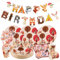 EASY JOY 86PCS Woodland Party Decorations Animal Paper Tableware Jungle Safari Paper Plates Cups Napkins Animal Happy Birthday Banner for Summer Garden Wild One Birthday Baby Shower