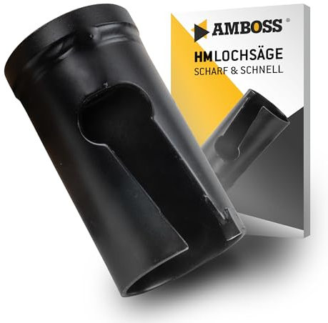 Scie cloche HM de 25 mm pour bois, carrelage, fibres-ciment, plâtre, béton cellulaire, plastiques – Foret perforé/scie circulaire cloche/fraise perforée – Profondeur de coupe : 58 mm – Filetage M12 –