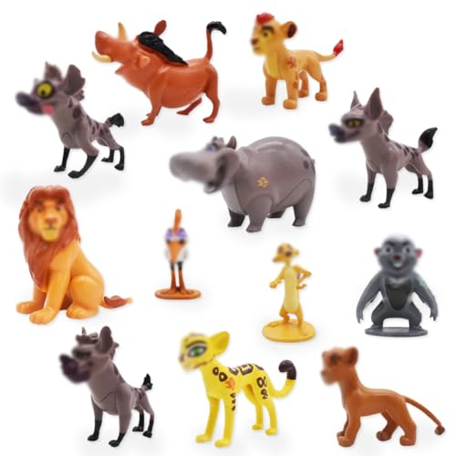 12Pcs Lion Kuchen Dekoration, Cartoon Cake Toppers, Lion Figuren Set, Cupcake Toppers Figuren König der Löwen,König der Löwen Cupcake Figures Birthday Party Cake Decoration Supplies