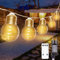 StarryEver 12M G45 LED Lichterkette Strom Außen, 40 LED Warmweiß LED Lichterkette Strombetrieben Outdoor, 8 Modi Glühbirnen Beleuchtung Dimmbar mit Fernbedienung für Outdoor Garten Balkon Party Café