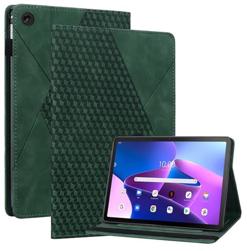 Rosbtib Custodia Lenovo Tab M10 Plus 3rd Gen 10,6 2022 TB-125F/ 128F Custodia Protettiva in Pelle PU con Funzione di Supporto Credito Copertura Elastica Lenovo Tab M10 Plus 3rd, Verde