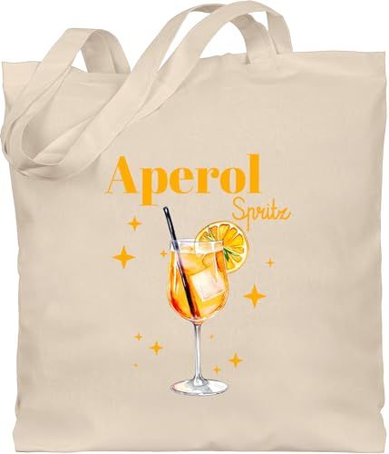 Baumwolltasche - Karneval & Fasching - Taschen - Aperol Spritz Kostüm I Aperoli I Aperollin Freundin Spritztour - Unisize - Naturweiß - kamellebeutel faschings glas tasche wurfbeutel karnevals