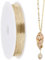SUNNYCLUE 100M Alambre de Cobre Chapado En Oro Real de 14 Quilates Alambre de Metal Flexible de Calibre 0.3 de 28 mm Cables de Cuentas Cables de Cobre para Manualidades Hilo de Cuentas de Bronce