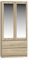 WHATSIZE ENTERPRISE - Modern Double Wardrobe with Drawers - 2 Door Cupboard Contemporary Bedroom Furniture with Mirrors - Sonoma