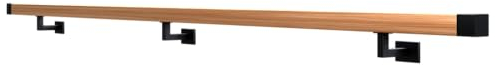 Sellon24® Holz Eiche Wandhandlauf eckig 40x40 Holzhandlauf Geländer Rohr Treppen Halterung (40x40/200cm/WPP33 Schwarz)
