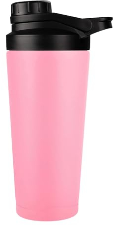 EACHPT Shaker Proteinshake|750ML|Rosa|Eiweiß Shaker mit Sieb Shaker|Edelstahl Protein Shaker Doppelwandig Vakuum Isoliert|BPA Frei &Auslaufsicher|Edelstahl Thermoflasche| für eiweiß-Sportgetränke