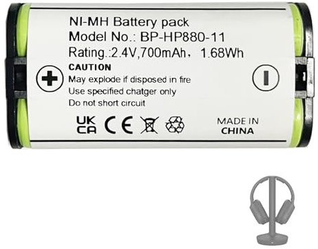 Aousavo BP-HP880-11 BP-HP800-11 BP-HP800-11 Batterie de rechange compatible avec Sony MDR-RF995, MDR-RF995RK, WH-RF400 Casque sans fil Bluetooth 700 mAh BP-HP880-11