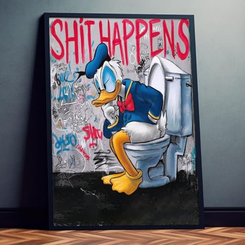 Poster für WC Shit happens Lustiger Spruch für Toilette, 60x80 cm