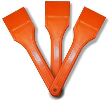Glazing Supplies Direct | Glazing Shovel Plastic Paddle- Toe & Heel Glass Lifting Tool, DIY Tool for Windows and Doors, Made in UK from Recyclable Materials, (Orange - Pack of 3)