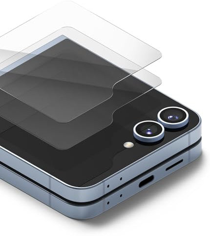 Ringke Cover Display Easy Slide Glass [2 Stück] Kompatibel mit Samsung Galaxy Z Flip 7 FE / 6 Schutzfolie, HD-Klar Vollflächige Gehärteter Glas-Displayschutzfolie für Außen-Display