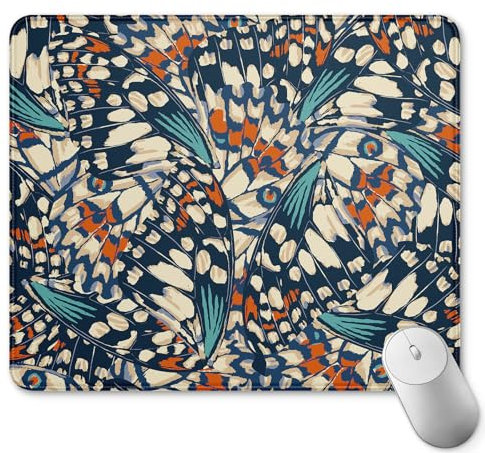 razliubit Tapis de souris vintage carré en tissu abstrait pour ordinateur portable de bureau, base en caoutchouc antidérapant, tapis de bureau rétro pour ordinateur à domicile, 25 x 30 cm