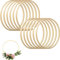 RUNYU 12 Stück Holzringe Zum Basteln, 15cm Holzringe Makramee Traumfänger Ringe Bambus Traumfänger Set Makramee Ringe für Traumfänger Hochzeitskranz DIY Handwerk (Bambus)