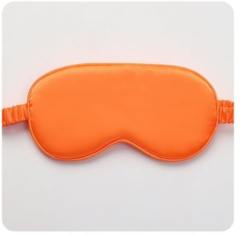 Yurosiay Seiden-Schlafmaske Verstellbar Augenmaske Augen-Schlafschutz Bio Satin Schlafbrille Augenmaske zum Schlafen Schlafbrille Augenabdeckung mit Gummibänder für Männer & Frauen Orange 4 Stück
